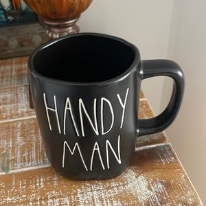 RAE DUNN Black & White "Handy Man" Ceramic Mug